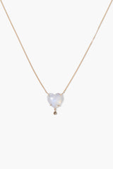 14k Heart Necklace Moonstone