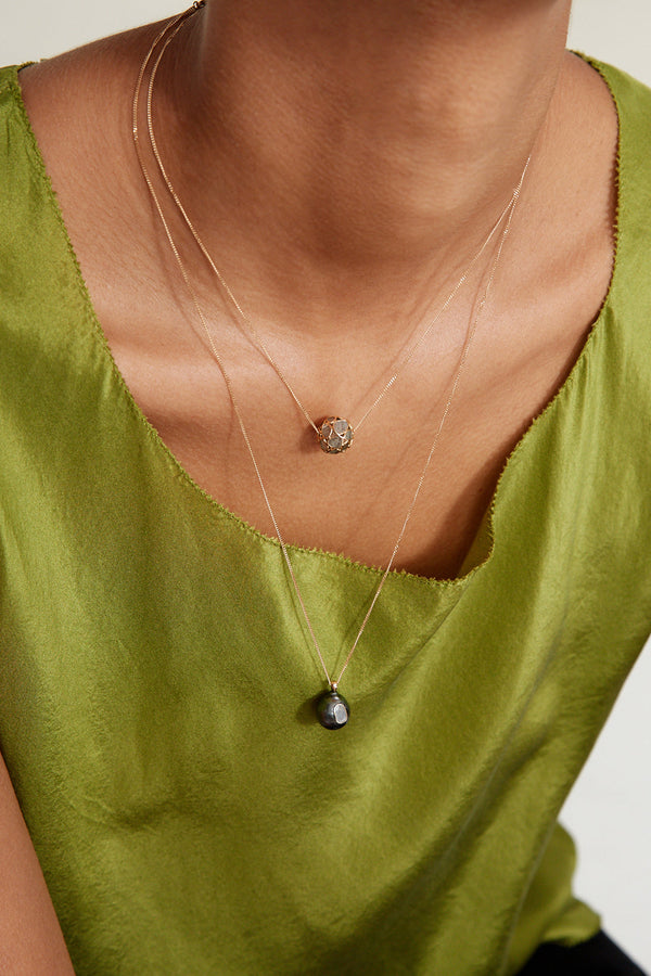 14k Iris Necklace Tahitian Pearl