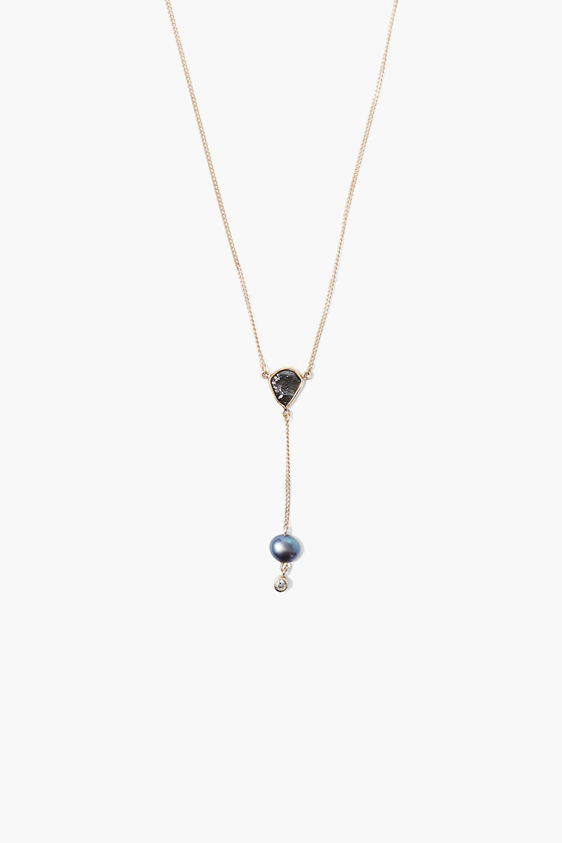 14k Sloane Lariat Necklace Peacock Pearl