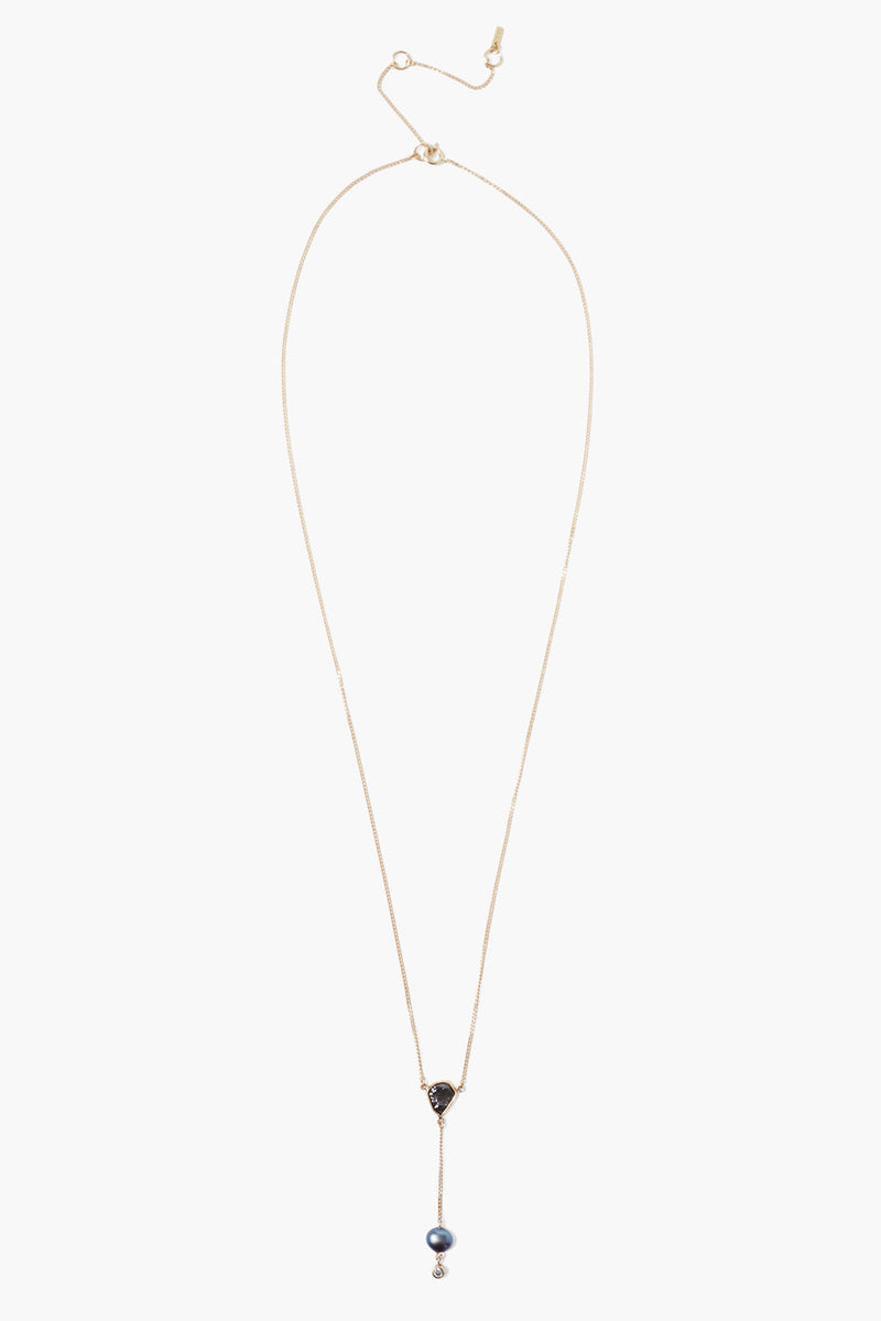 14k Sloane Lariat Necklace Peacock Pearl