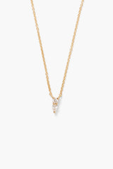 14k Diamond Quill Necklace Yellow Gold