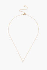 14k Diamond Quill Necklace Yellow Gold