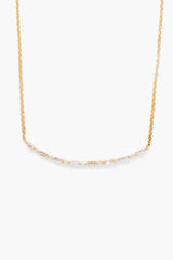 14k Diamond Arc Necklace Yellow Gold