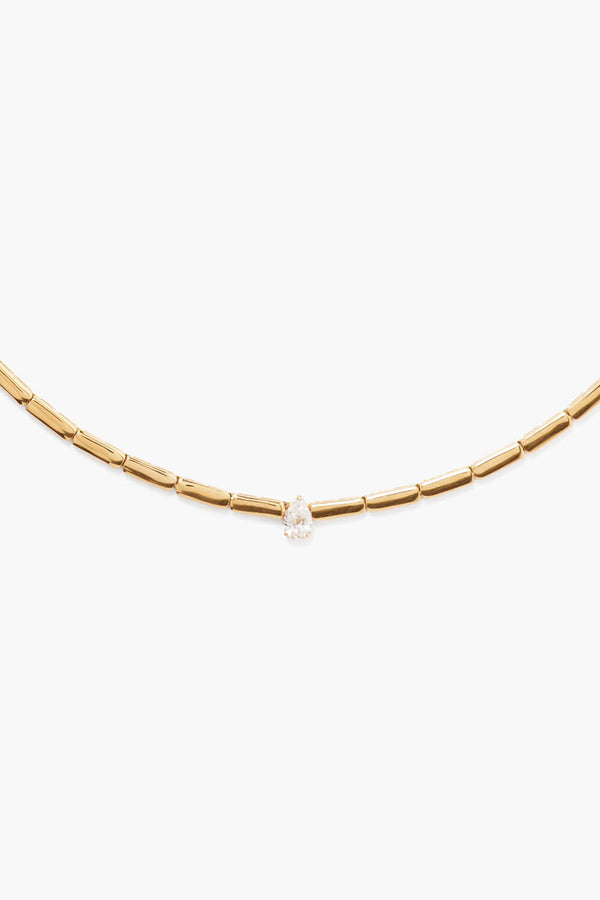 14k Diamond Pear Necklace Yellow Gold