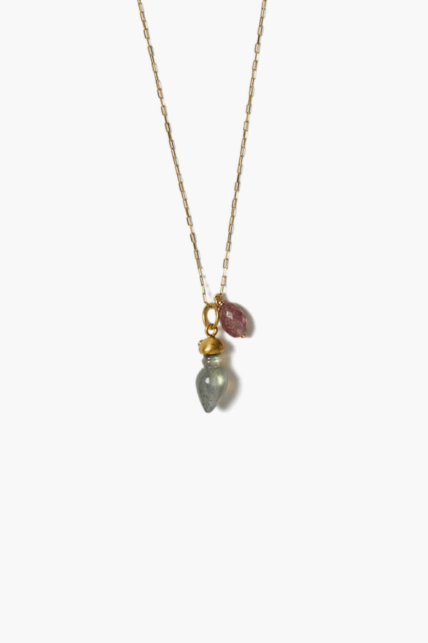 14k Roman Amulet Necklace Labradorite Mix