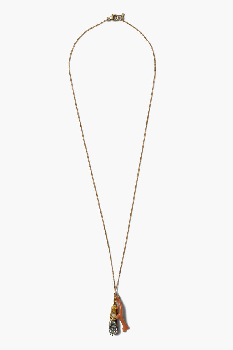 14k Mano Figa Necklace Salmon