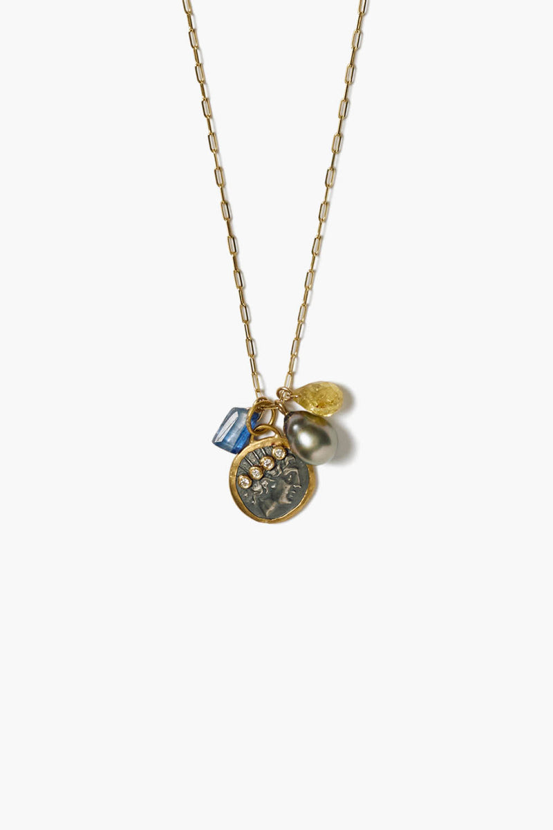 14k Helios Charm Necklace Multi