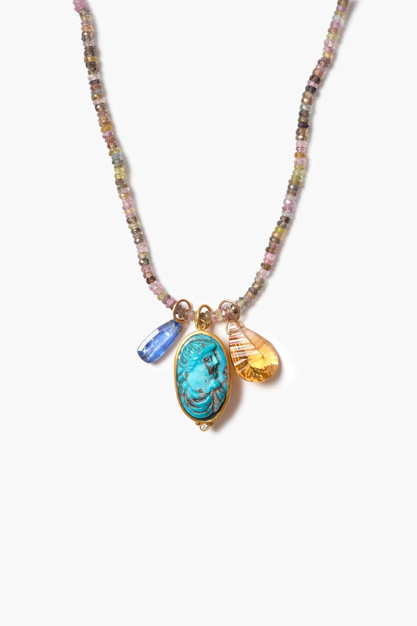 14k Juno Cameo Necklace Multi