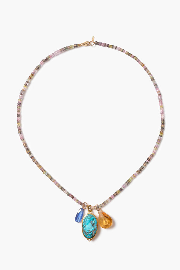 14k Juno Cameo Necklace Multi