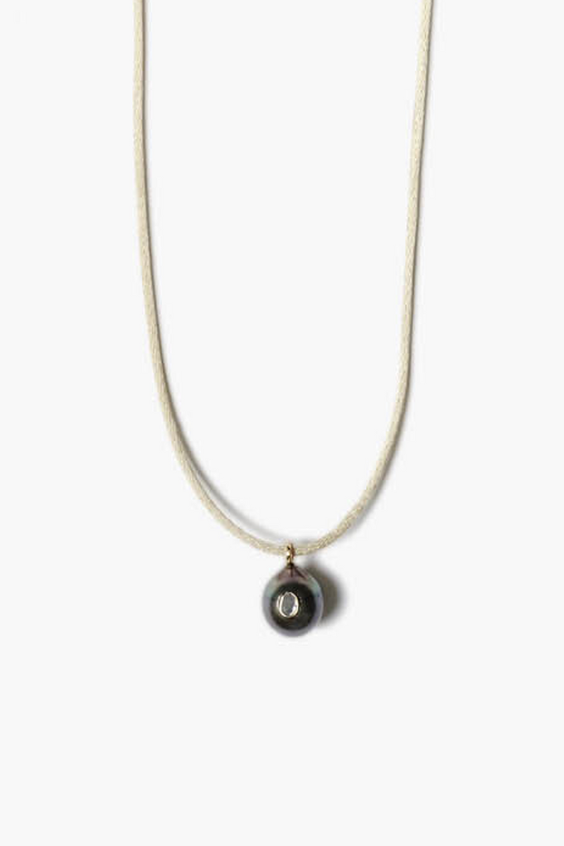 14k Bond Cord Necklace Tahitian Pearl