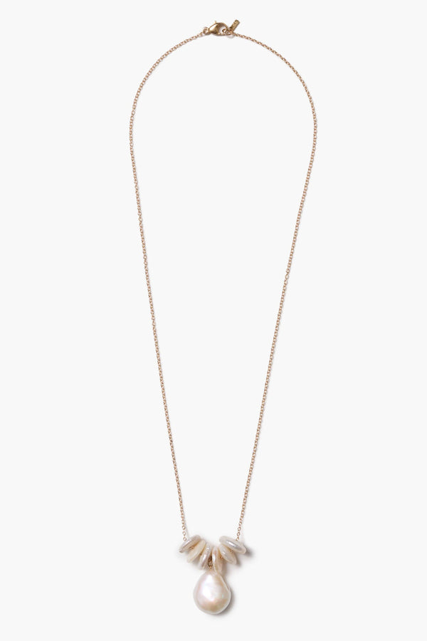 14k Abacus Necklace White Pearl