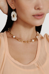 Lark Chain Necklace White Pearl