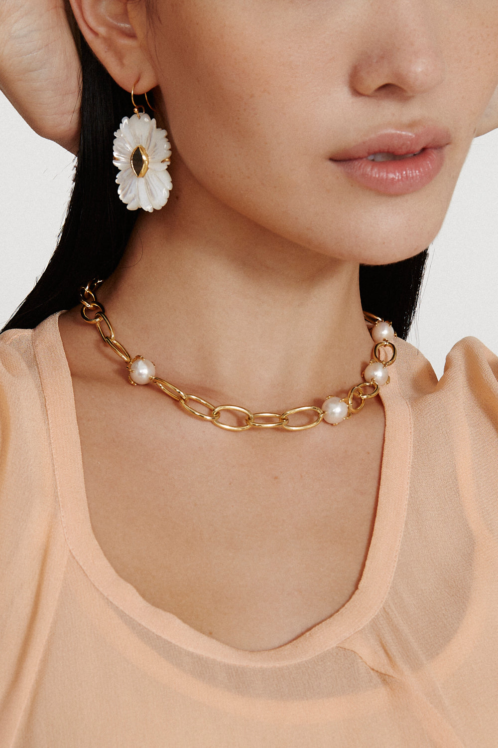 Magnolia Earrings White MOP Mix – Chan Luu
