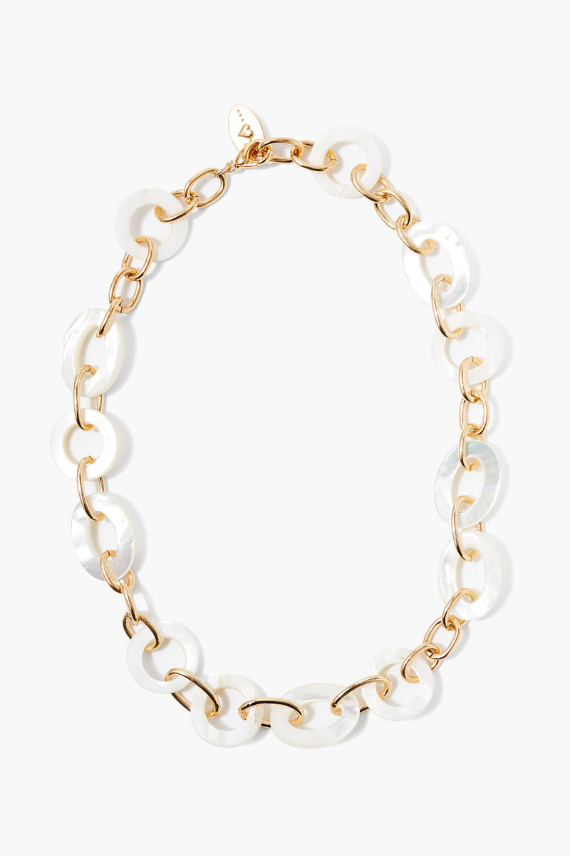 Mariner Chain Link Necklace White MOP