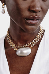 Martine Necklace Grey Pearl