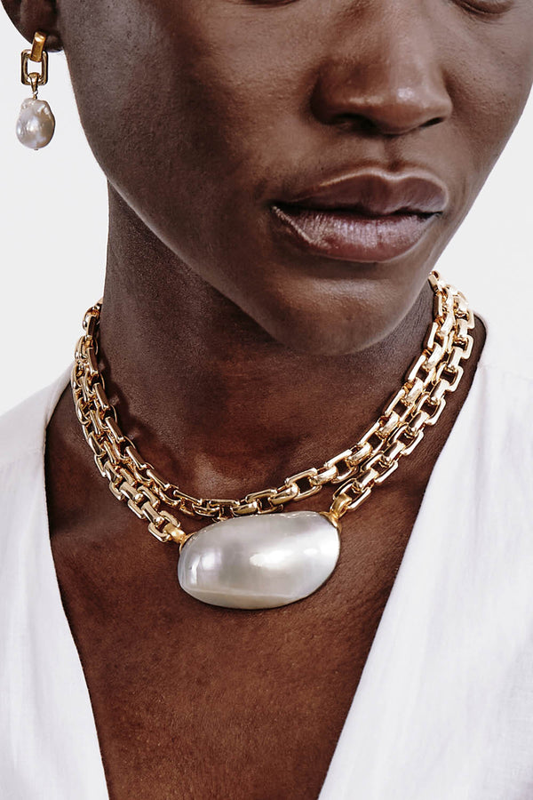 Martine Necklace Grey Pearl