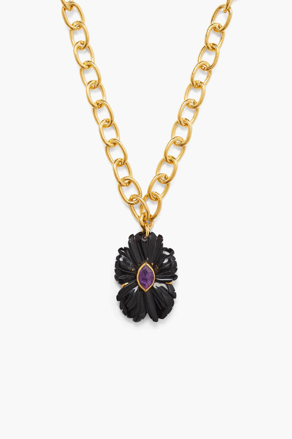 Magnolia Necklace Black Agate