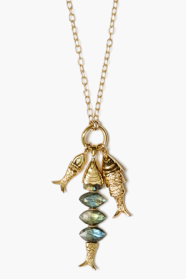 Orris Charm Necklace Labradorite