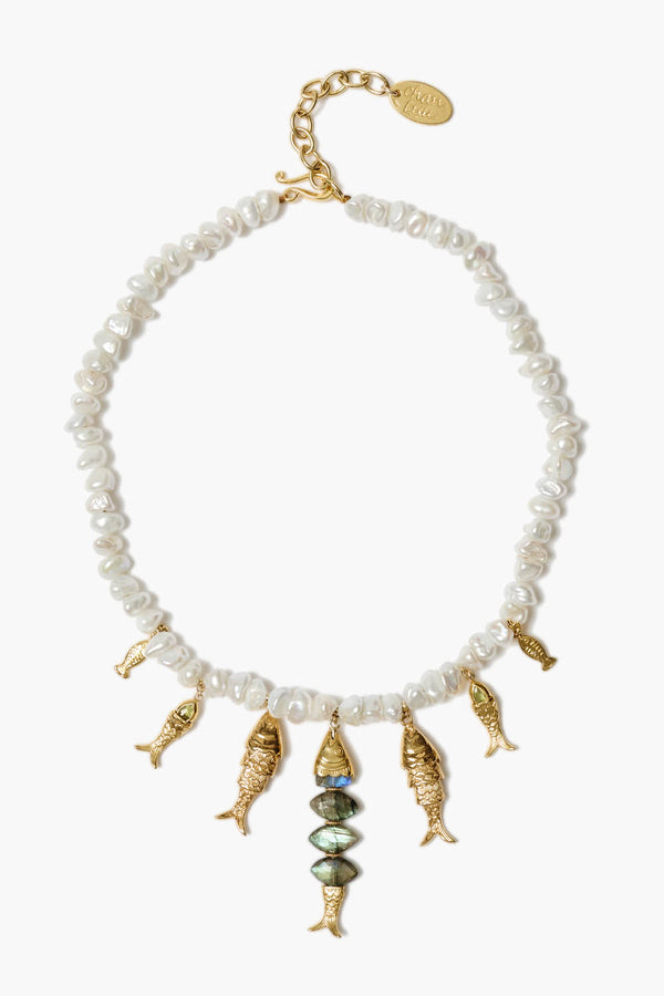 Orris Necklace White Pearl Mix