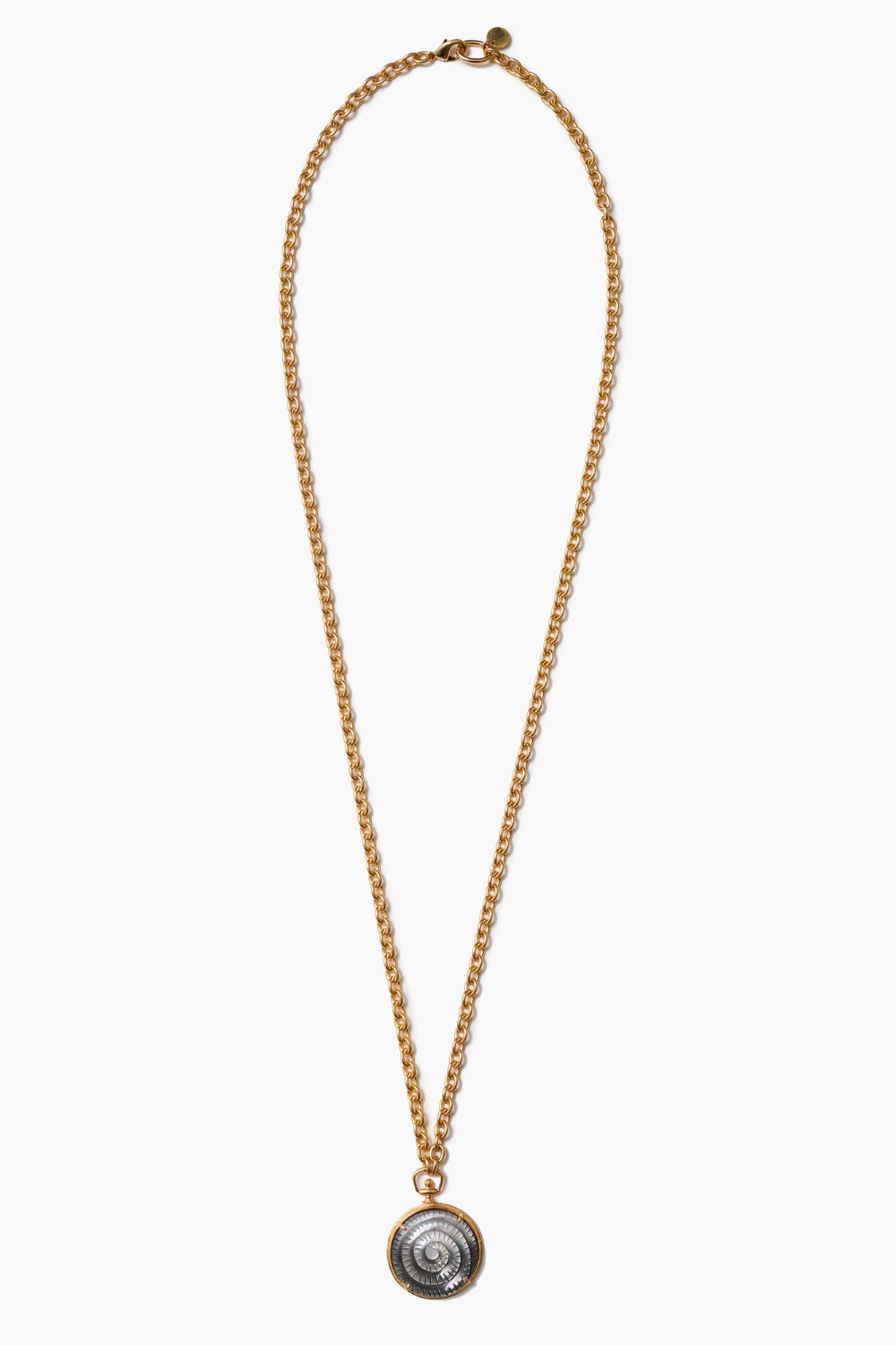 Nautilus Pocket Watch Necklace Black MOP