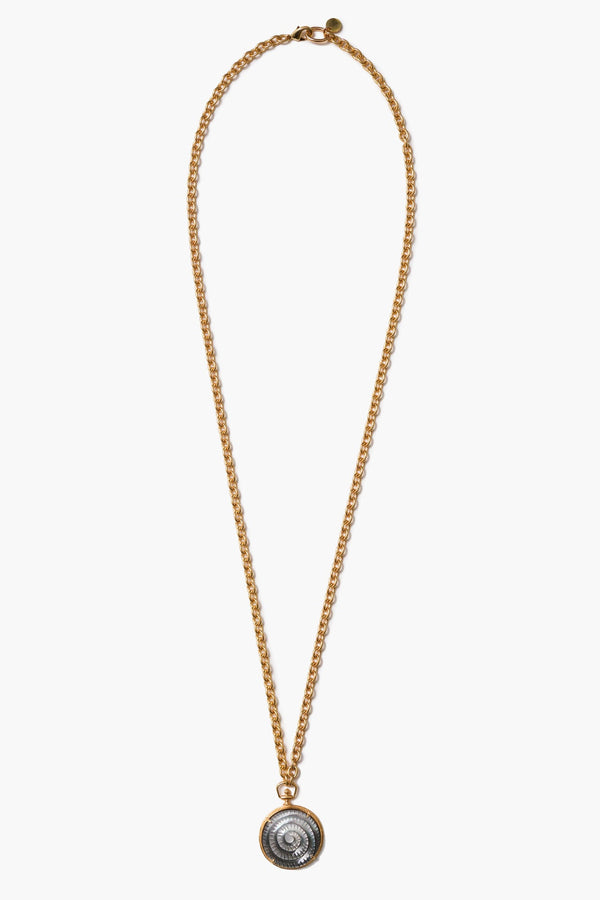 Nautilus Pocket Watch Necklace Black MOP