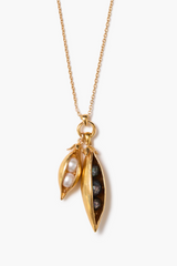 Peapod Duo Necklace Gold