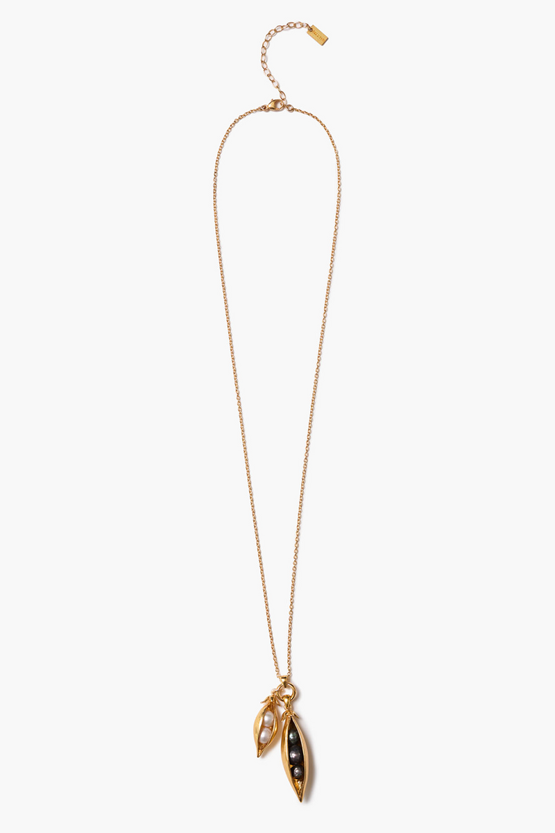 Peapod Duo Necklace Gold