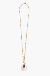 Scarab Toggle Necklace White MOP