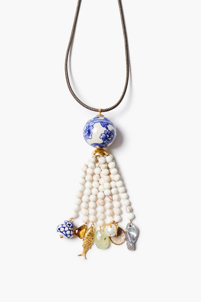Delft Tassel Necklace Multi