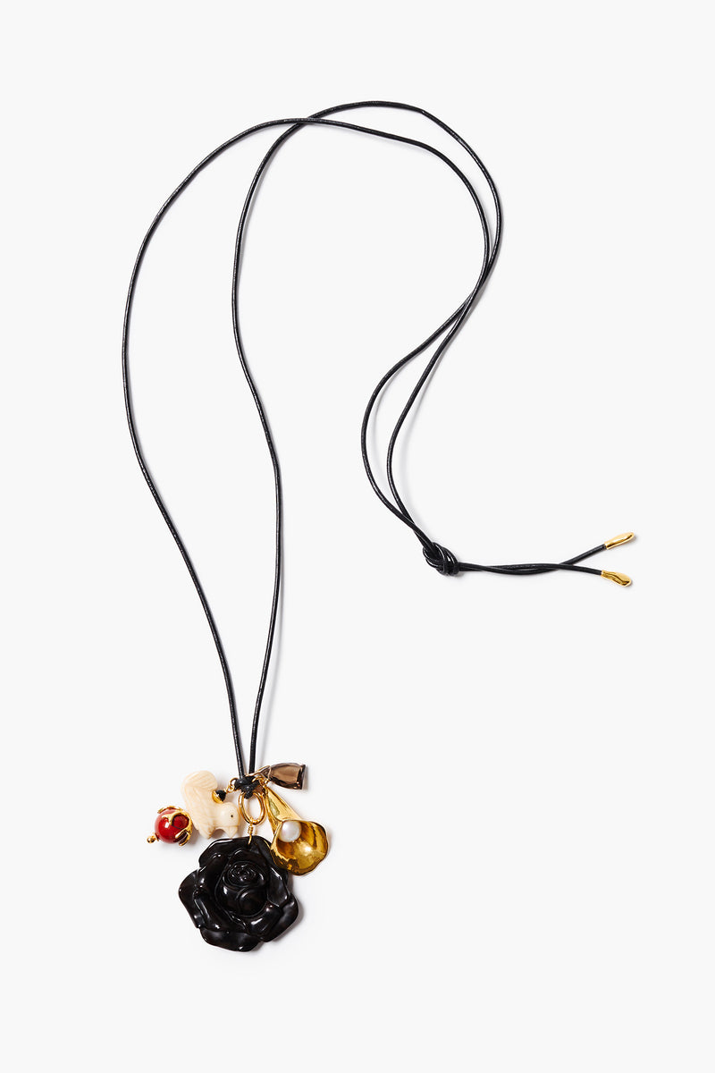 Palais Charm Necklace Black Agate