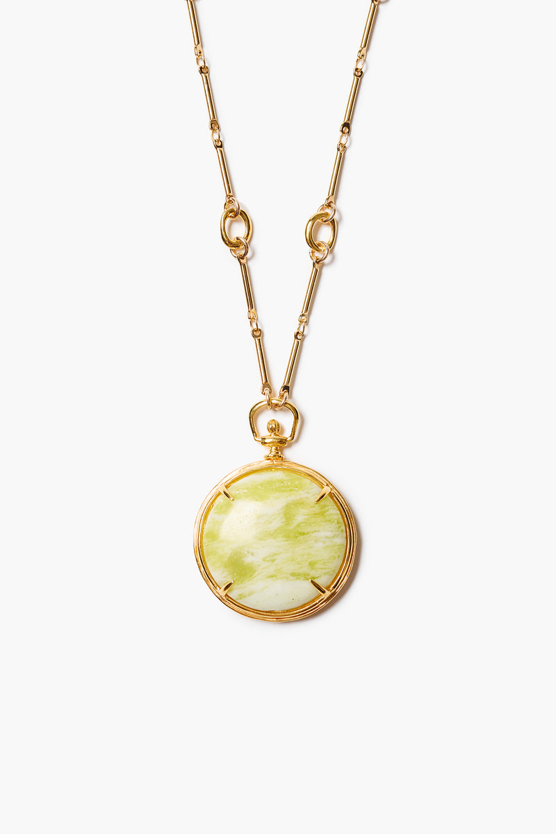 Pocket Watch Necklace Jasper