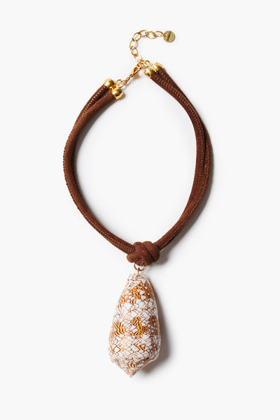 Corda Cone Shell Choker Brown