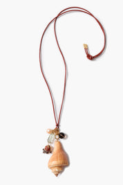 Spiral Shell Charm Necklace Multi