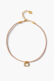 Marfa Braided Leather Necklace Green Amethyst