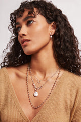 Cheval Necklace Silver White Pearl