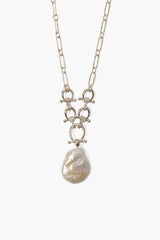 Cheval Necklace Silver White Pearl