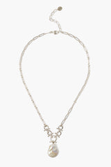 Cheval Necklace Silver White Pearl