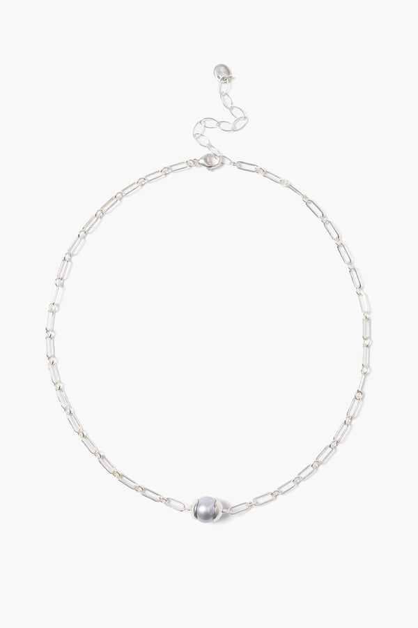 Maribel Necklace Grey Pearl