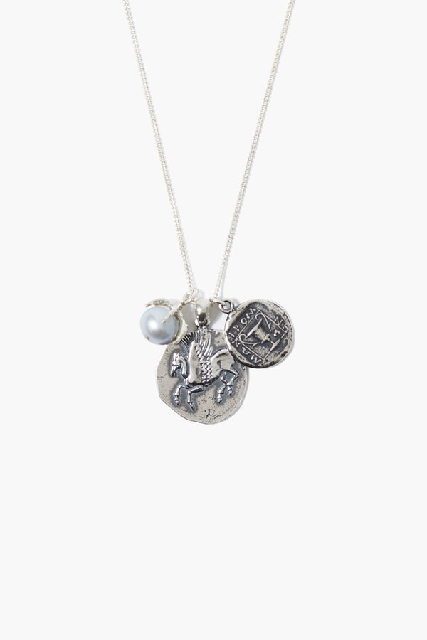 Pegasus Charm Necklace Silver Mix