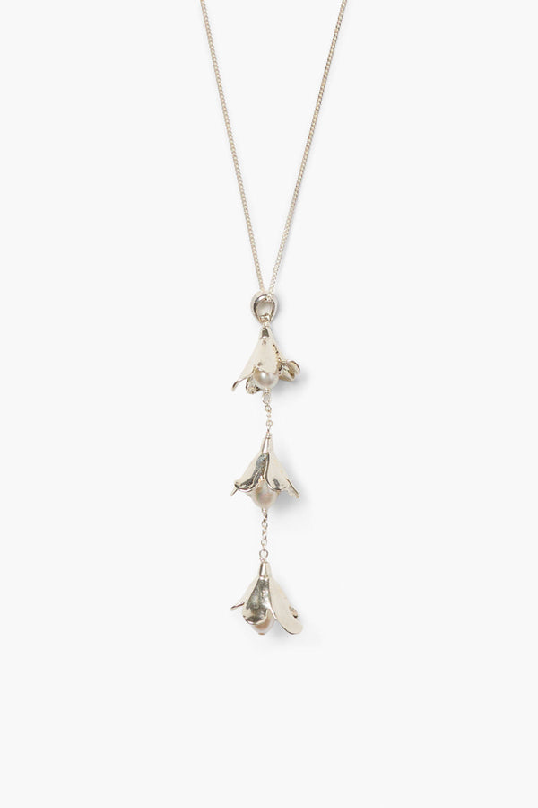 Bellflower Drop Necklace Silver