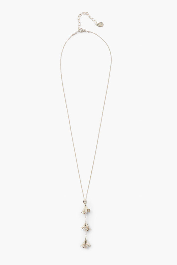 Bellflower Drop Necklace Silver