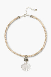 Scallop Twist Cord Necklace Clear Quartz