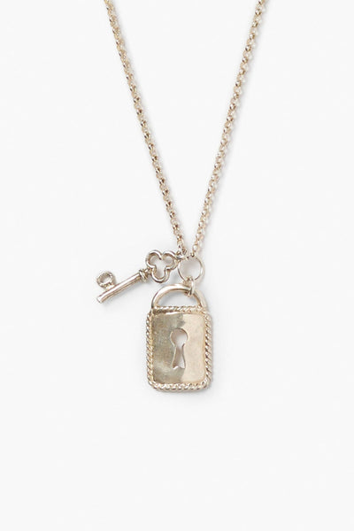 Mini Padlock Necklace Silver