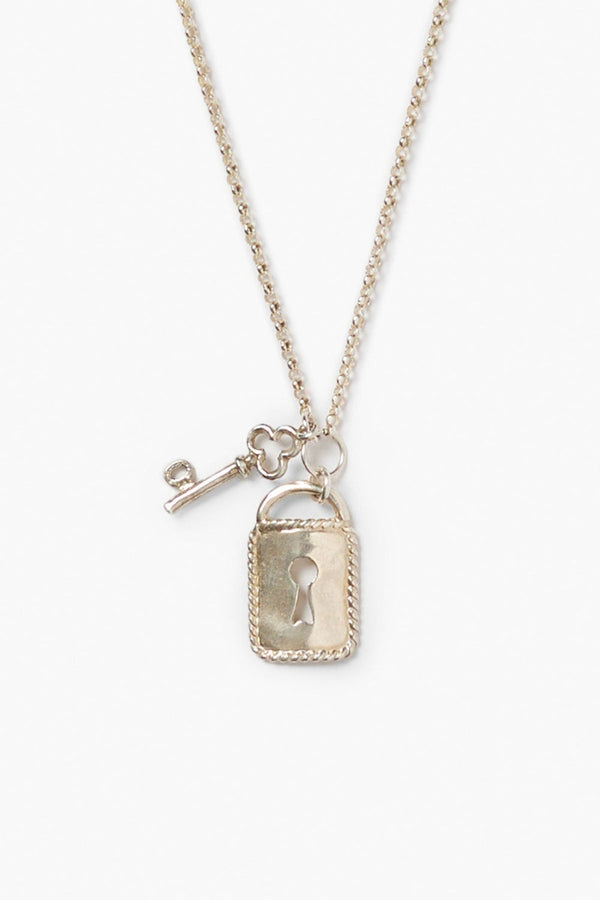 Mini Padlock Necklace Silver