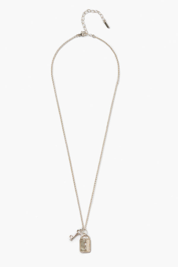 Mini Padlock Necklace Silver