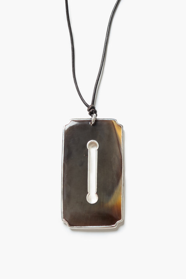 Padlock Cord Necklace Brown