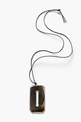 Padlock Cord Necklace Brown