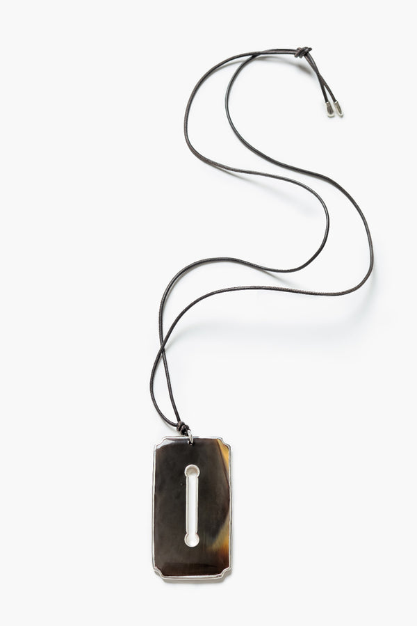 Padlock Cord Necklace Brown