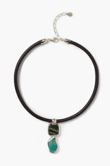 Totem Leather Necklace Turquoise