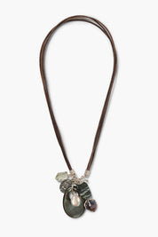 Narcissus Charm Necklace Silver Multi